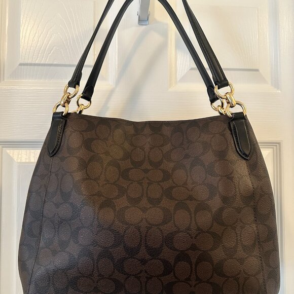 Coach Hallie Signature Canvas Shoulder Bag - Picture 7 of 16